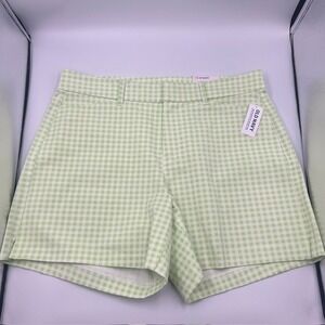 Old Navy Light Green Gingham High Waist Shorts